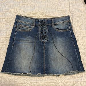 Vintage high rise denim mini skirt